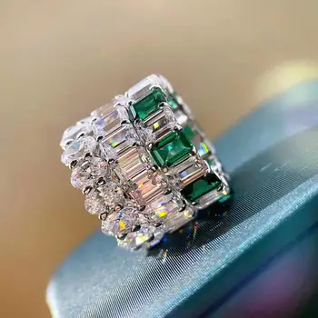 Роскошный бренд, дизайн, Яйцевидная форма, Белые Цирконы, Обручальное кольцо из Стерлингового серебра 925 пробы, Обручальное кольцо с бриллиантом для женщин
