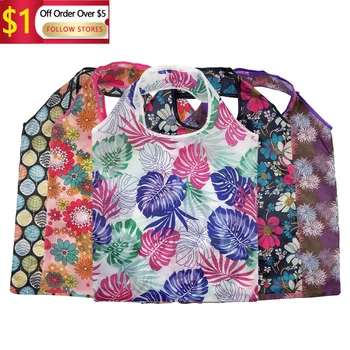 Модные многоразовые сумки для покупок в цветочек, складная сумка для покупок, дорожные портативные сумки через плечо, сумка для хранения