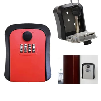 Настенный сейф для ключей, защищенный от атмосферных воздействий, Кодовый замок для хранения ключей № 4, внутренний и наружный ящик для ключей с паролем, коробка для ключей с замком