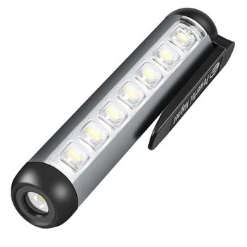 XPE Мини светодиодный фонарик, Рабочий свет, Водонепроницаемый фонарик, USB Перезаряжаемый Фонарик + COB Лампа, Бусины, фонарик с зажимом-магнитом