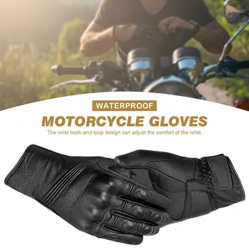 L /XL /XXL Перчатки мотоциклиста из овчины в стиле ретро, Водонепроницаемые, Ветрозащитные, для альпинизма, велоспорта, из натуральной кожи, Профессиональные Спортивные перчатки