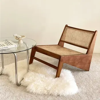 Одноместный ротанговый стул на балконе, китайский ротанговый стул, садовый стул для отдыха в семье, ветровая мебель, ротанговый стул из массива дерева.
