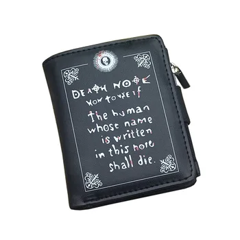 Death Note L Lawliet Черный Короткий складной кошелек из искусственной кожи, портмоне для монет с внутренним карманом на молнии