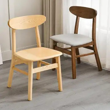 Обеденный стул из массива дерева Ресторан Nordic ресторанный стул домашний современный простой магазин чая с молоком кофейня кресло для отдыха со спинкой