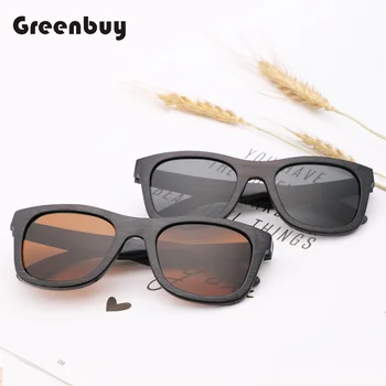 Новые модные солнцезащитные очки из бамбука в стиле ретро, настоящие женские солнцезащитные очки с квадратной поляризацией, мужские солнцезащитные очки для вождения UV 400