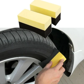 Губка для автомойки, очищающая контур шин, накладка-аппликатор, губка для полировки, воск для блеска, ткань для ухода за автомобилем, детали