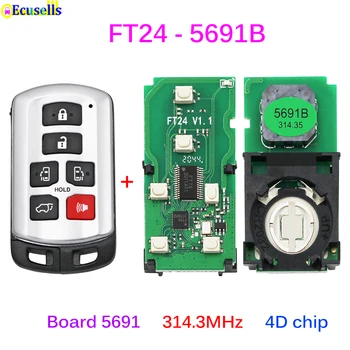 Lonsdor FT24-5691B 6 Кнопок 314,3 МГц Бесключевой Доступ Smart Remote Key Board PCB с 4D для Toyota Sienna Van 2011-2019