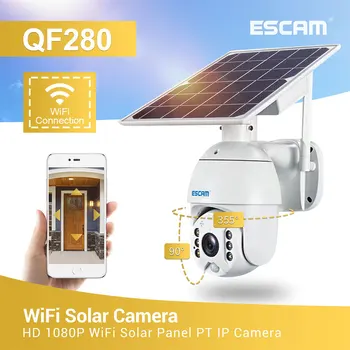 ESCAM QF280 1080p Wifi Версия Shell Солнечная Камера Безопасности Наблюдения Водонепроницаемая Камера Умный Дом Двусторонний Голос Без Батареи