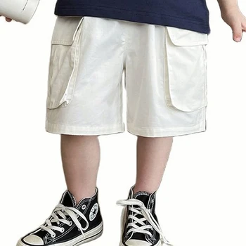 Штаны для малышей для мальчика, однотонные брюки для мальчиков, повседневные детские брюки, летняя одежда для мальчиков