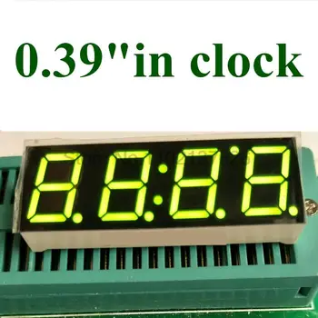 7-сегментный дисплей Afficheur 4-цифровые светодиодные часы 7-сегментный дисплей 0,39 дюйма с общим анодом 4 Цифровых Часовых сегмента 0,39 Зеленого цвета