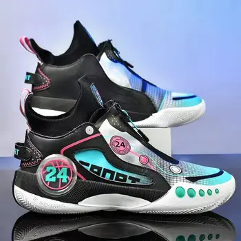 Новое поступление баскетбольной обуви для мужчин, дышащая амортизирующая нескользящая спортивная обувь, пригодная для носки, молодежные детские кроссовки