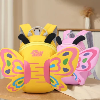 3D детская школьная сумка, детский рюкзак, детский сад, рюкзак для малышей с бабочкой, модная сумка для путешествий на открытом воздухе с защитой от потери