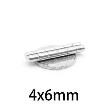20шт 4x6 мм N35 Неодим редкоземельный микро-NdFeB супер Сильный круг Мощный Магнит Круглый лист Магниты Маленькие Круглые 4*6 мм