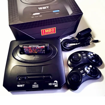 16-битная ретро-система HD Ultra2 для Genesis/ Mega Drive, беспроводной геймпад 2.4G, со слотом для игровых картриджей (включая 450 игр)