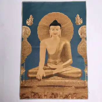 Китайская буддийская ткань шелк Будда Шакьямуни Татхагата Танка Тханка фреска