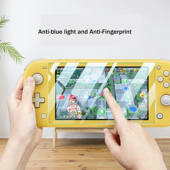 Защитная пленка из закаленного стекла Dobe 2ШТ для экрана с защитой от отпечатков пальцев для Nintendo Switch Lite, аксессуары для переключателя из закаленной пленки