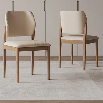 Обеденные стулья из массива дерева в скандинавском стиле для домашней мебели, ресторанные обеденные стулья, креативный высококлассный Удобный бытовой обеденный стул