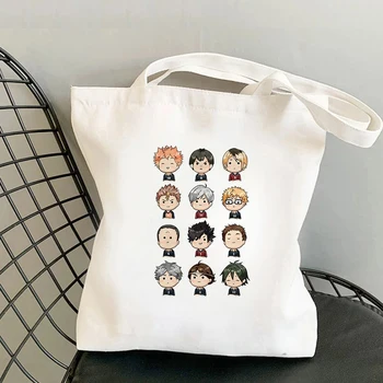 Сумка для покупок Haikyuu bolso джутовая сумка для покупок хлопчатобумажная сумка bolsas многоразового использования shopping net boodschappentas custom