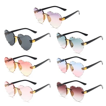 2023 Новые детские солнцезащитные очки с мультяшным сердечком для девочек и мальчиков, уличные круглые солнцезащитные очки UV400, детские спортивные солнцезащитные очки 5-10 лет