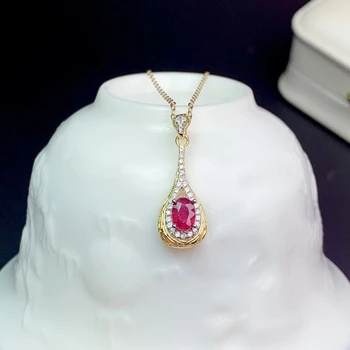 Ювелирные изделия CoLife, 100% натуральная рубиновая подвеска для свадьбы, ожерелье из натурального рубина 4 мм *6 мм, ювелирные изделия из серебра 925 пробы с рубином