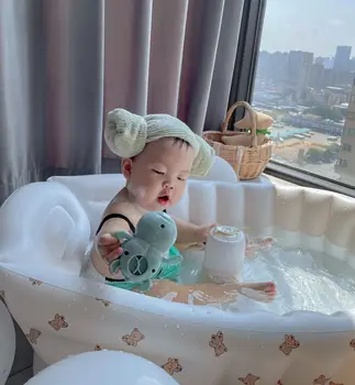 Корейская надувная Детская складная ванна Многофункциональная Складная ванна из ПВХ Игровой бассейн Детские Аксессуары Для новорожденных