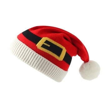 Вязаная Шапка Санта Клауса Рождественская Шапка Санта Клауса Зимняя шапка Вязаная Шапочка для волос Санта Клаус Новый Год Рождество