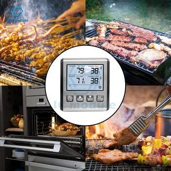 Цифровой термометр для пищевых продуктов, измеритель температуры с функцией таймера, пробоотборник для мяса, электронные кухонные инструменты для приготовления пищи, печь для барбекю