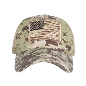 Тактические камуфляжные бейсболки Мужские Дышащие кепки lMesh, изготовленные из кепки дальнобойщика С нашивками флага США