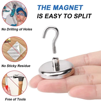 Мощные магнитные крючки со сверхпрочными неодимовыми магнитами N52, удерживающая способность, идеально подходят для подвешивания в круизном холодильнике и пальто