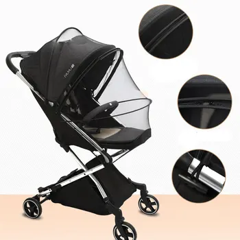 Универсальная москитная сетка для детской коляски инновационная молния, высокопрочные полиэтиленовые поддерживающие полоски для защиты ребенка от комаров