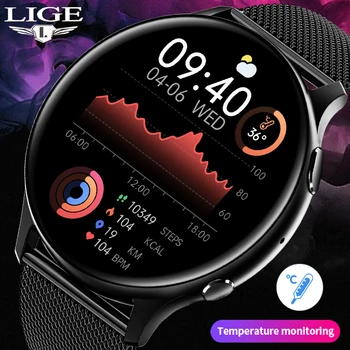 2023 LIGE Новые умные часы, мужские часы для голосовых вызовов, мужские Пульсометр, Трекер здоровья, Водонепроницаемые Умные часы для Android ios