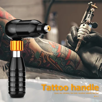 Гибридная тату-машинка с регулируемым вращающимся двигателем-ручкой, бесшумный L-образный тату-пистолет