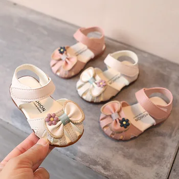 Летние сандалии для маленьких девочек с бантиком-бабочкой, модная розовая обувь принцессы для малышей, Мягкая подошва, детская обувь 0-3 лет, Chaussure Enfant Fille