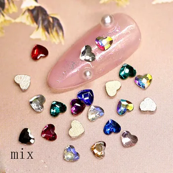 20шт Стразы для ногтей Love Flat Drill Плоская задняя часть Блестящие Хрустальные Драгоценные камни Каменные бусины 3D Украшения для ногтей