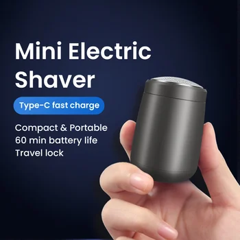 Портативная электробритва, мини-Электробритва, Роторное устройство для удаления волос, зарядное устройство Type-C, Водонепроницаемая бритва для мужчин