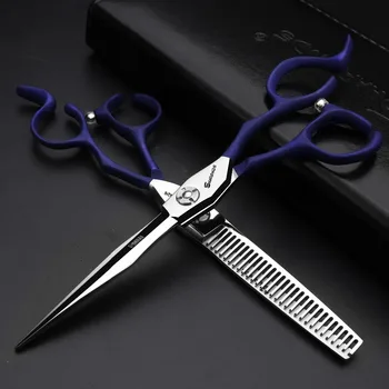 Профессиональная машинка для стрижки волос 6-дюймовые японские парикмахерские ножницы набор плоских ножниц для волос бесплатная подарочная упаковка расческа