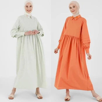 Скромный Свободный Халат Мусульманское Платье с исламской вышивкой Абая Рамадан Vestidos Дубай Модное Платье Турция Марокканский Кафтан Одежда