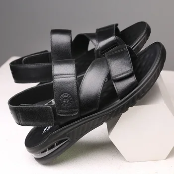 Мужские черные сандалии, модные летние сандалии, Товары-бестселлеры, мужская обувь для вождения на плоской подошве, Удобная обувь DM-112