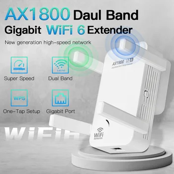 Wifi 6 AX1800 Wifi Ретранслятор Двухдиапазонный 2,4/5 ГГц Беспроводной Wifi Удлинитель 1800 Мбит/с Сетевой Wi-Fi Усилитель-усилитель Дальнего Сигнала