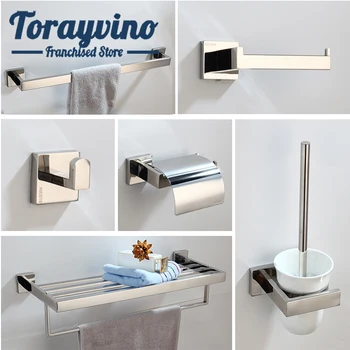 Torayvino Набор аксессуаров для ванной комнаты banheiro 13 видов настенных деталей для ванной комнаты, Полотенцесушитель, подставка для мыла, крючок, Щетка для унитаза и т. Д