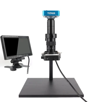 Видео 4K HD Цифровой микроскоп Камера HD-MI Интерфейс USB Передача 180-кратный объектив со светодиодной подсветкой Экран дисплея Для ремонтного припоя