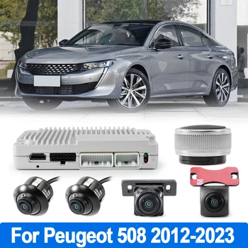 Система автомобильной камеры 360 с видом с высоты Птичьего полета Super 3D для Peugeot 508 2012 2013 2014 2015 2016 2017 2018 2019 2020 2021 2022 2023