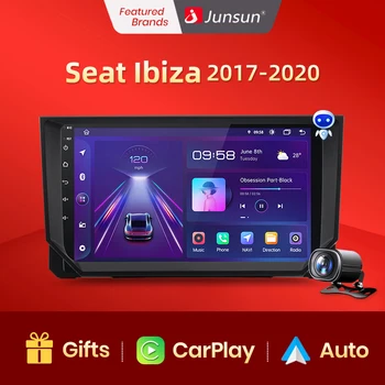 Junsun V1 Pro 8G + 256G Для Seat Ibiza 2017-2020 Android Автомагнитола Автомобильные видеоплееры CarPlay Android Auto GPS No 2 din 2din DVD