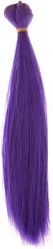 Кукольный парик с прямыми волосами, стойкие синтетические объемные волосы для куклы своими руками - фиолетовый, как описано выше