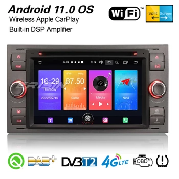 Erisin 2766 Android 11,0 Автомобильный стерео DAB + GPS WiFi CarPlay OBD2 BT DVR Navi Для Ford Focus C/S-Max Transit Fiest Fusion Kuga 3-UI