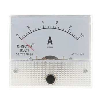 0-10A Аналог для панельного измерителя постоянного тока, Амперметр, Прямоугольный Измерительный детектор