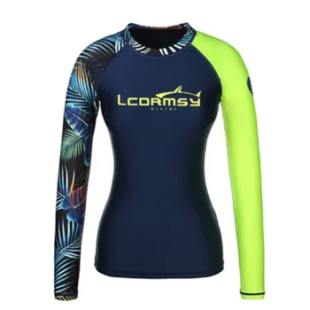 Костюм для серфинга, женский купальник для серфинга и дайвинга, облегающая футболка с длинными рукавами, топ из флоат-кожи, солнцезащитный костюм для плавания с защитой от ультрафиолета