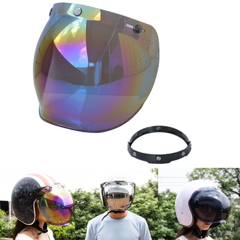 Старинные мотоциклетные шлемы с пузырчатыми козырьками, объектив со щитком- 3 кнопки с открытым лицом N84F
