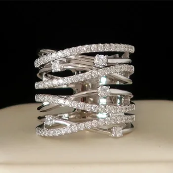 Huitan Сверкающее великолепное кольцо с крестом, аксессуары для женской свадьбы с модным дизайном, роскошные модные украшения для помолвки