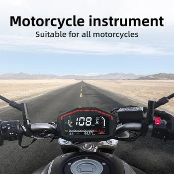Для BMW Honda Ducati Kawasaki Yamaha для 2,4 Цилиндров Универсальная Приборная Панель Мотоцикла СВЕТОДИОДНЫЙ ЖК-Спидометр + Одометр + Датчик масла